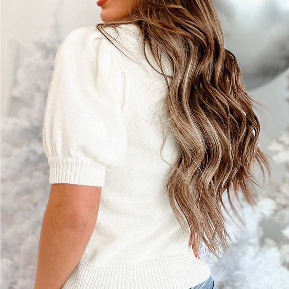 Christmas Tinsel Short Sleeve Sweater - Picture 2 of 4